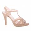 MAILY khaki faux leather women's heeled sandal withstrap