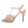 MAILY khaki faux leather women's heeled sandal withstrap