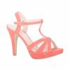 MAILY orange faux leather strapped women's high-heeled sandal