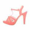 MAILY orange faux leather strapped women's high-heeled sandal