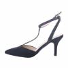 DALLY black suede look stiletto heel court shoe with strass