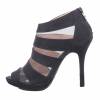 Escarpins femme aspect daim et tulle noir CHRSITIE