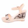 Sandales femme compensée serpent beige CATHIE