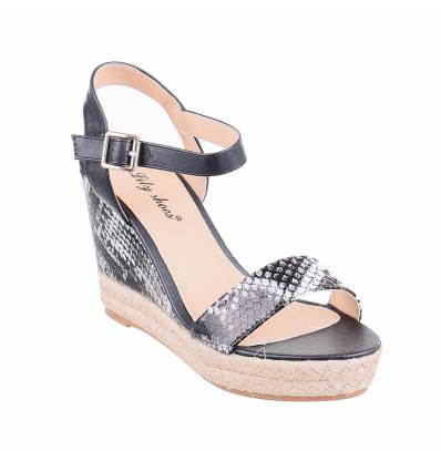 Sandales femme compensée serpent beige CATHIE