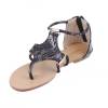 Sandales femme simili cuir aspect serpent noir MIRA