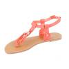 IBIZA fuchsia patent faux leather flat sandal