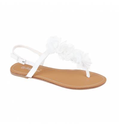 MALAGA black flowered flat sandal
