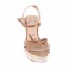 FANNY khaki rope look strapped women's wedge sandals  