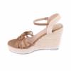 FANNY khaki rope look strapped women's wedge sandals 