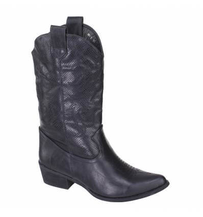 Bottes femme simili cuir brodé blanc WESTERN