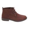 Derbies femme aspect daim montante à lacets marron Romane