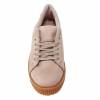 Baskets femme compensées allure daim velouté beige BETINA