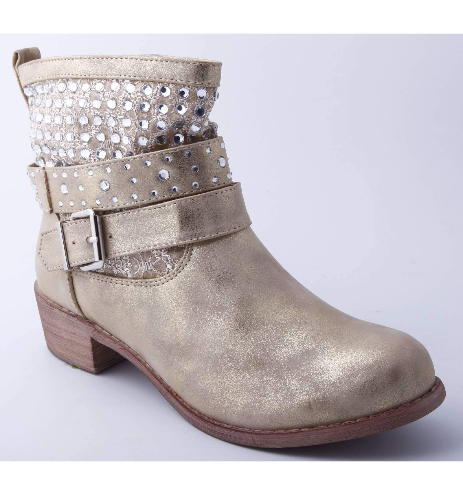 bottines femme argent