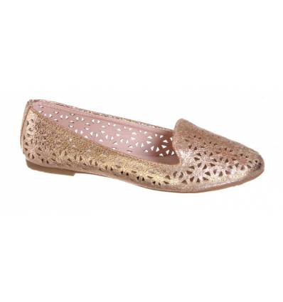BALLERINES FEMMES À TROUS DORÉ JADE 