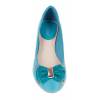 Ballerines plates femme simili cuir à strass turquoise MAGALY
