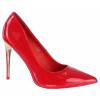 Chaussure escarpins femme talon aiguille bout pointu rouge verni LONDON