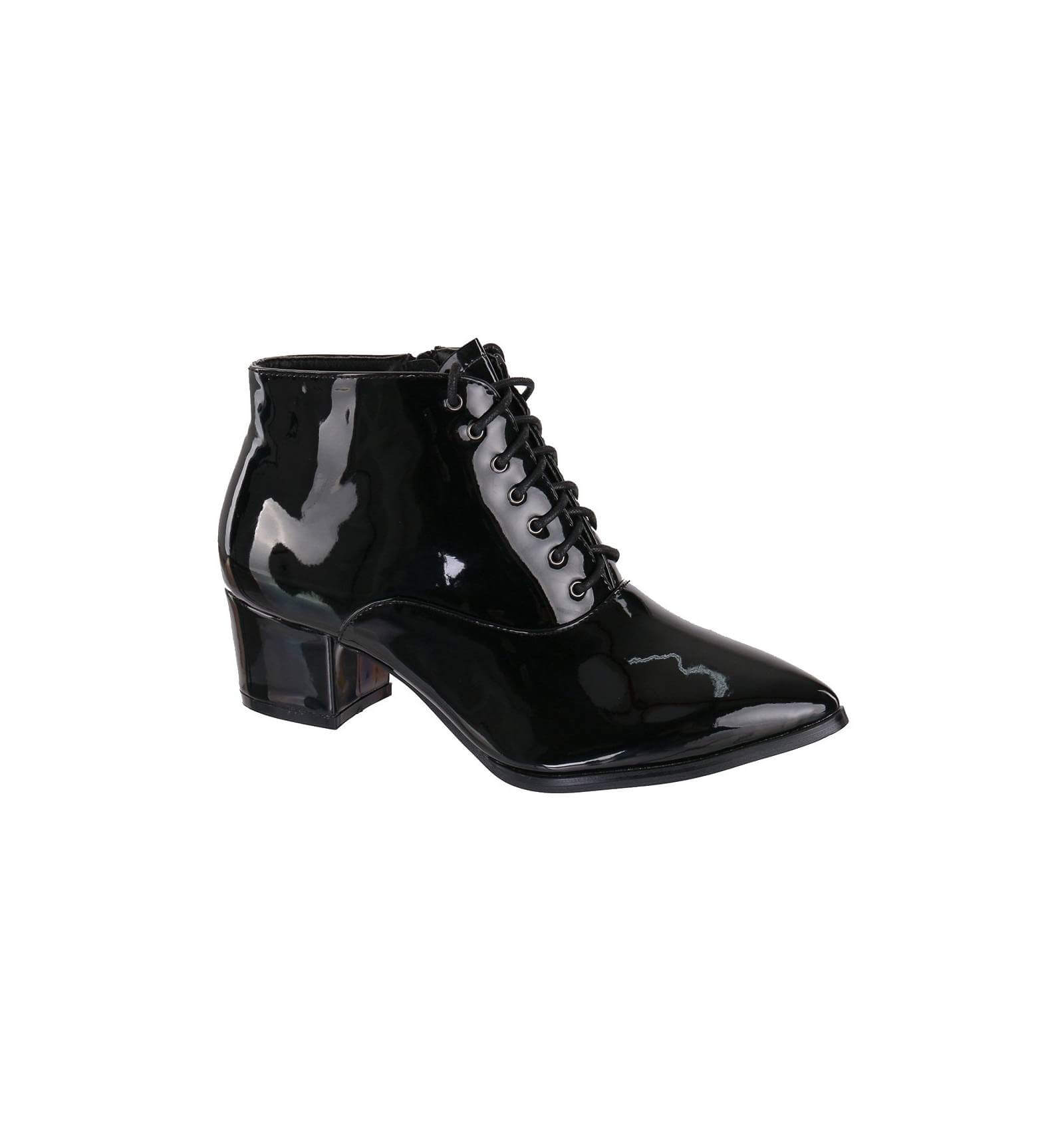 bottines en cuir à lacets