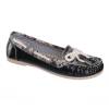 Mocassins femme simili cuir serpent noir Caracas