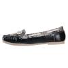 Mocassins femme simili cuir serpent noir Caracas