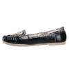 Mocassins femme simili cuir serpent noir Caracas