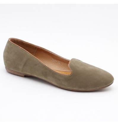 Ballerines femme aspect daim kaki AUBER