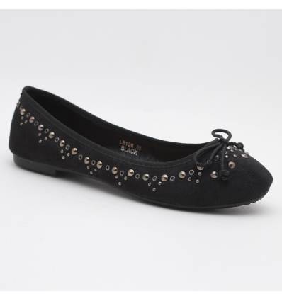 Ballerines femme aspect daim  noir Liège