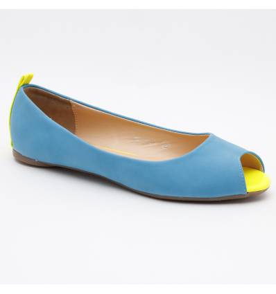 Ballerines femme bout ouvert bleu ALEXIA