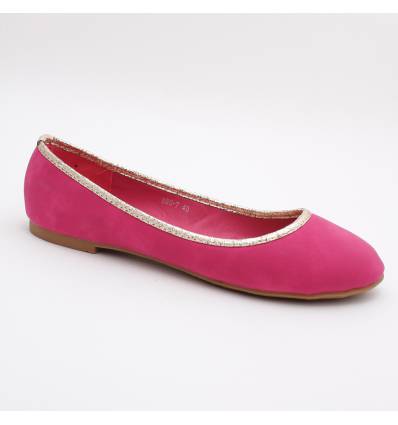 Ballerines fuchsia à liseret doré SYNTHIA