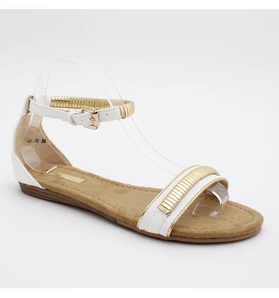 Sandales femme simili cuir blanc BELLA