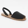 Sandales plates bout ouvert noir Minorque