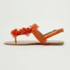 Sandales plates à fleur orange MALAGA