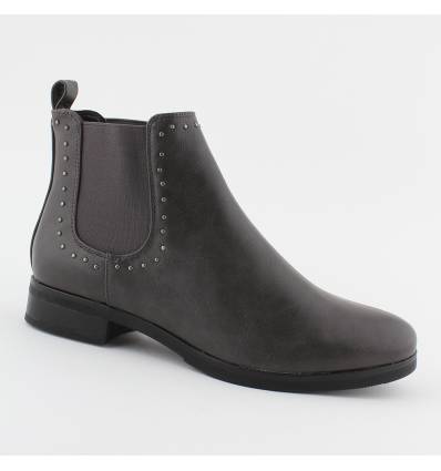 Bottines  basses bout rond  bande élastiquée grise Shea