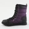 Bottines femme matelassée violet et noir NATALIA