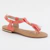 Sandales femme à franges corail ALEXA
