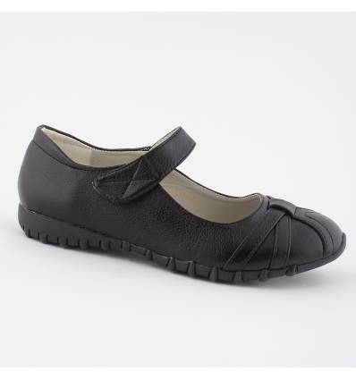 Ballerines confortables noires vernies Eline