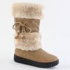 Bottes matelassées double fourrure beige Aurore