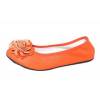 Ballerines orange femme à fleur MONCEAU