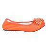 Ballerines orange femme à fleur MONCEAU