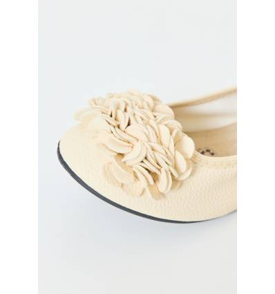 Ballerines beige clair pour femme avec fleurs MONCEAU