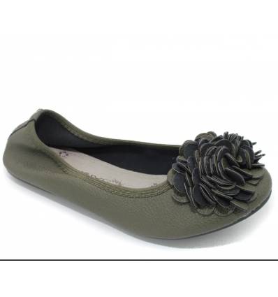Ballerines souples vert bouteille MONCEAU