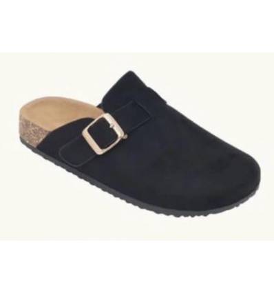Mules confortables en suédine noire Véria